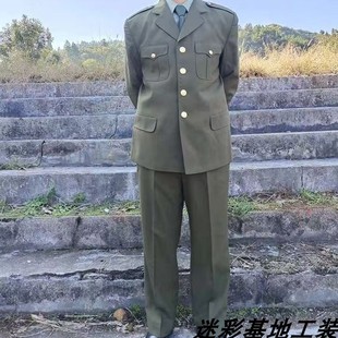 老式库存87凡立丁套装男士西服毛料春秋款服装怀旧收藏演出道具服