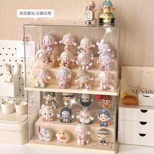 盲盒收纳展示架亚克力透明手办摆件展示柜适用于泡泡玛特展示盒子