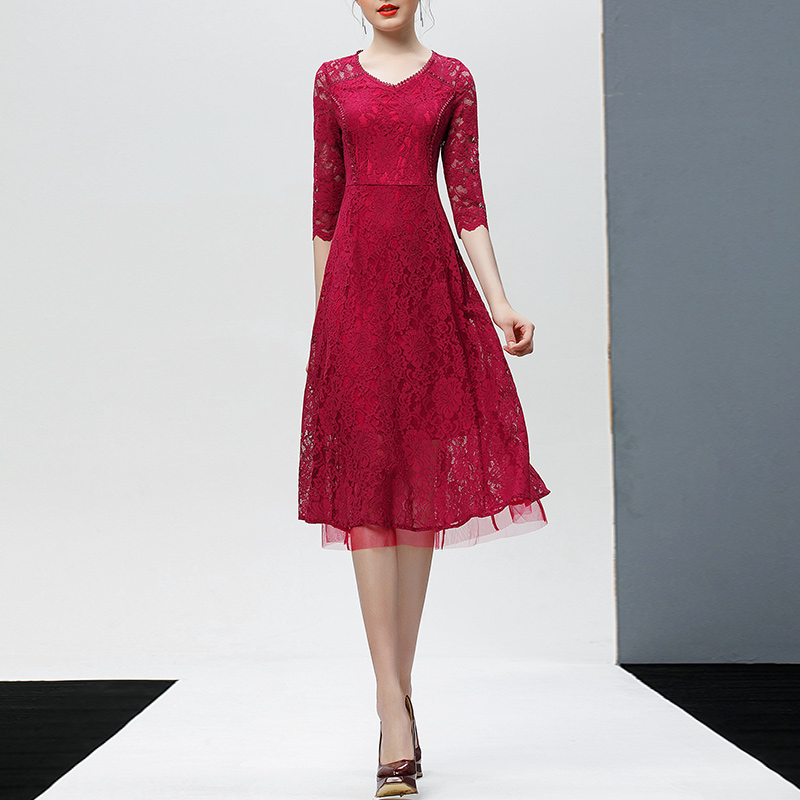 黛薇璐媤春秋新款名媛风连衣裙