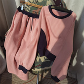 女宽松整套显瘦休闲运动 2025秋季 休闲长袖 女装 卫衣裙子套装 时尚