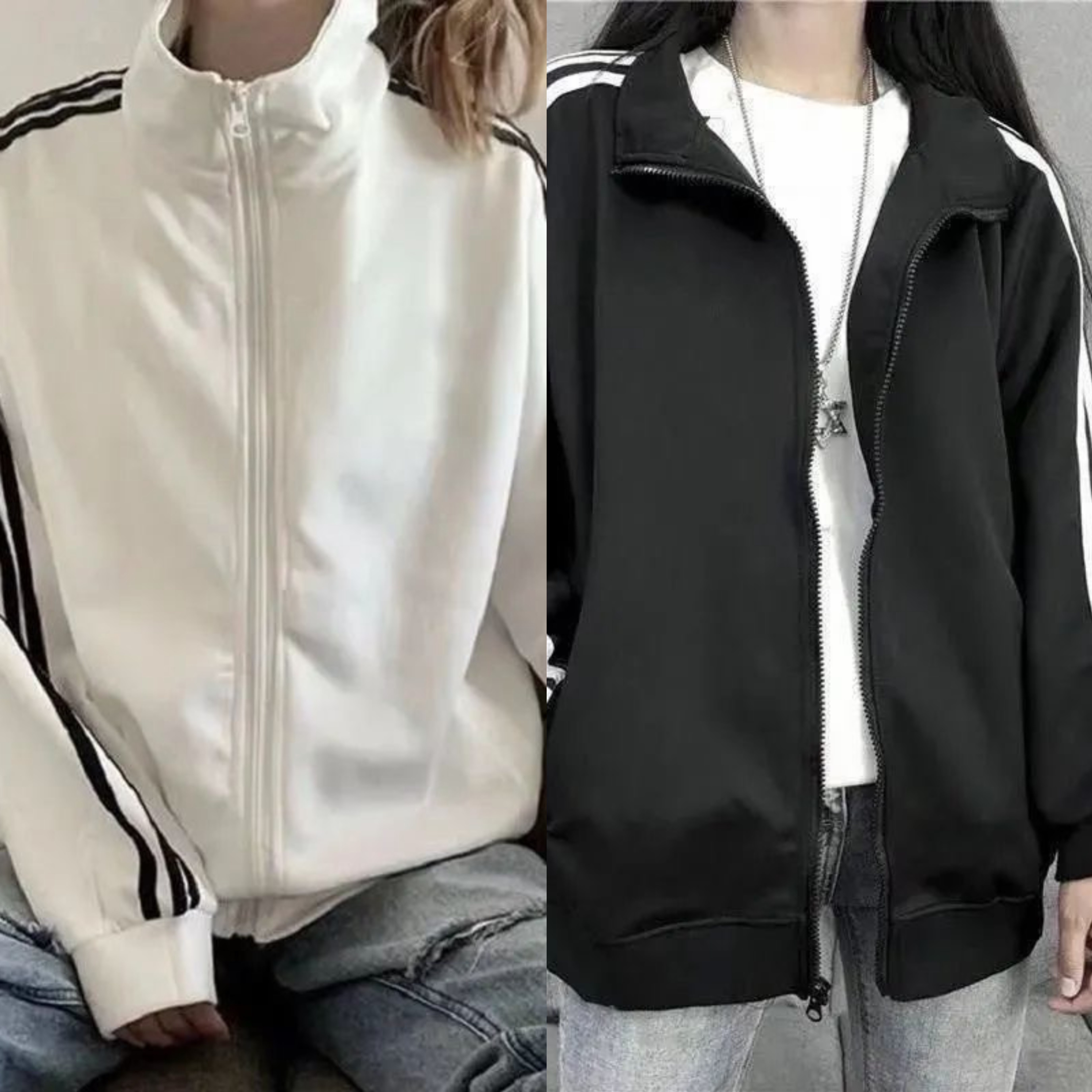 春秋季薄款运动外套三条杠长袖休闲宽松早秋开衫卫衣情侣款上衣