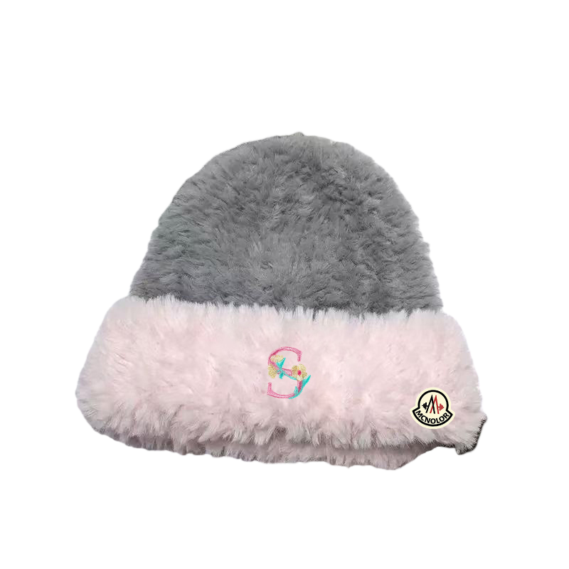 【官方直营】蒙口钢琴拼色毛绒帽子女保暖针织毛线帽百搭护耳帽潮