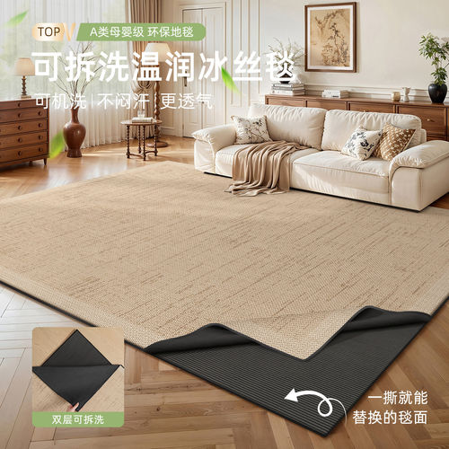 可机洗可拆洗地毯客厅2026新款法式沙发茶几地毯卧室床边毯可拆卸