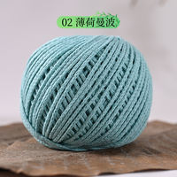 2mm hollow cotton round strand yarn yarn ball hollowed-out bag diy material bag hand-woven cotton and linen stiff yarn ball thumbnail 2