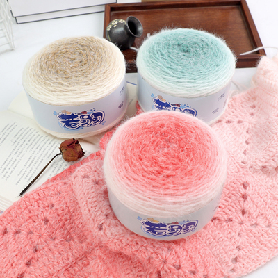 若羽流云长绒毛线手工编织钩针