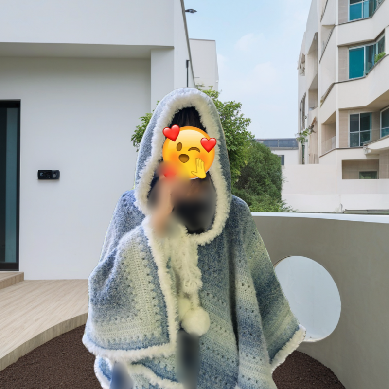 如意鸟轻岚七星斗篷披肩手工编织diy材料包混纺渐变线轻纱七星毯