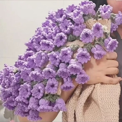非成品五股牛奶棉铃兰花盖毯
