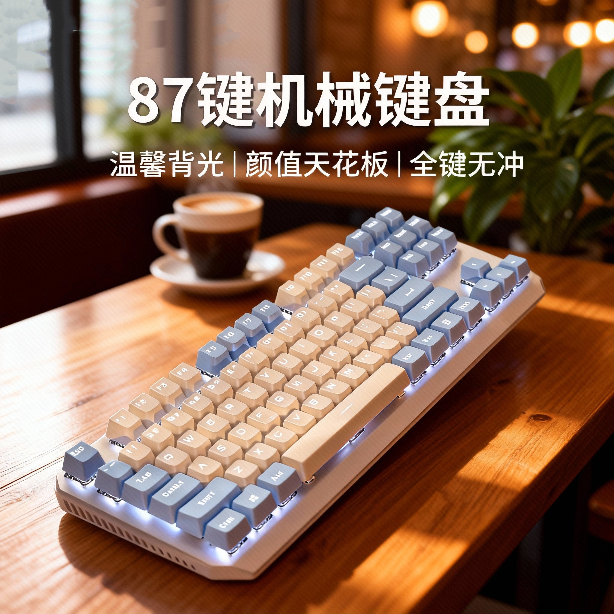 前行者机械键盘鼠标套装87键游戏电竞有线电脑无线女生办公专用