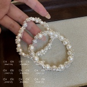 CIX晚宴时刻 施家珍珠手链轻奢不规则精致小众镶钻手饰女高级贵气