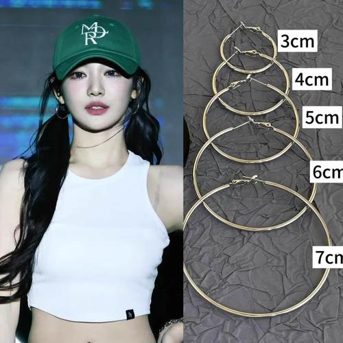 CIX精致感/简约素圈圈圈蚊香盘耳夹耳环女耳饰耳圈轻奢高级感耳钉