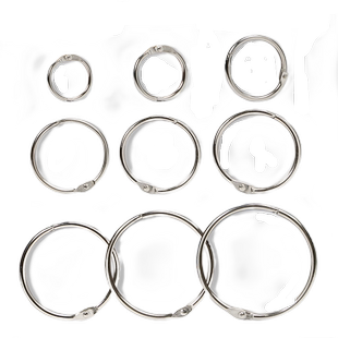 装订圈活页圈活页纸扣环活页夹环活页扣开口圈金属环扣圈装订环开口浴帘挂钩窗帘环扣扣环罗马杆DIY书圈铁圈
