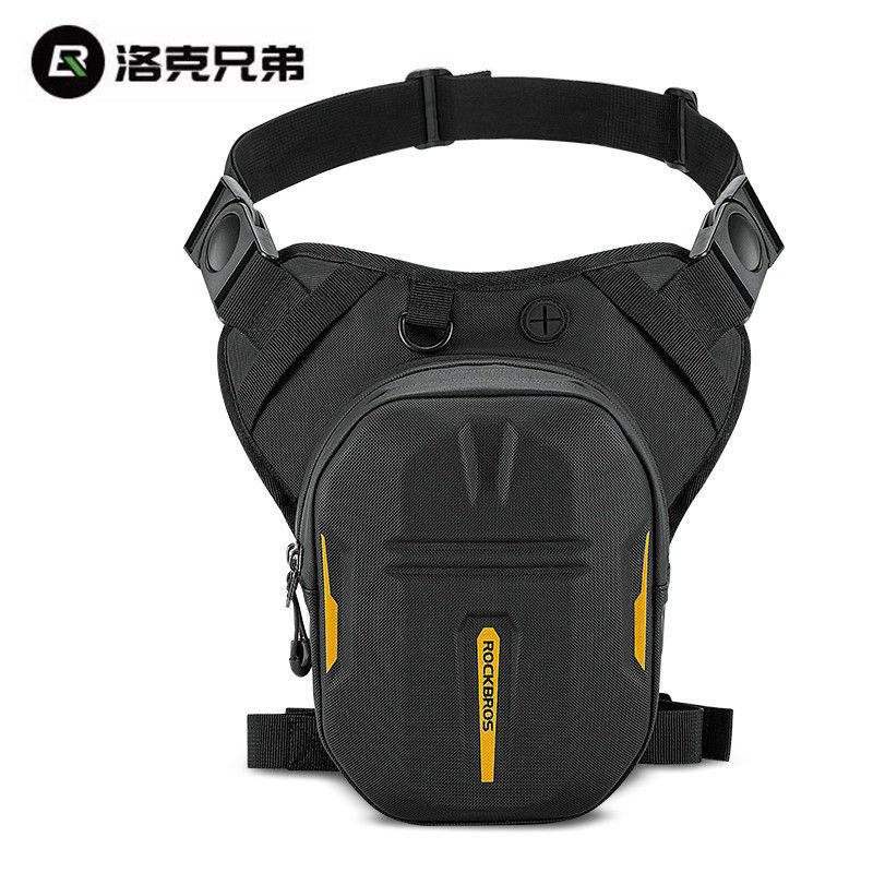 洛克兄弟骑士硬壳腰包收纳包骑行机车斜挎包男胸挎腿包摩旅装备