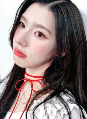 赵美延同款红色脖子绑带choker