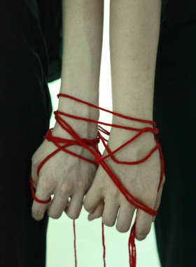 红色新年颈带锁骨链diy绒绳系带2