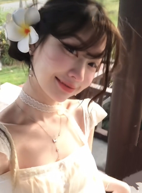 叠戴纯欲风白色蕾丝飘带项链丝巾