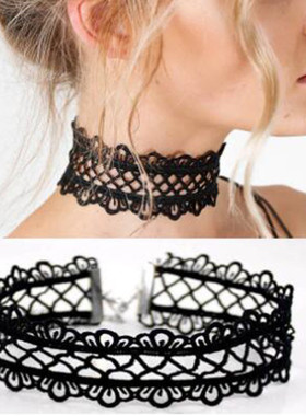 丝巾女围巾围脖choker黑色颈圈女