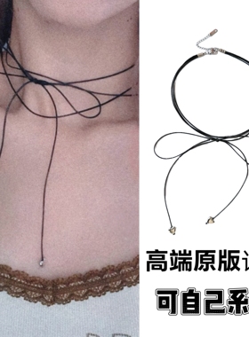choker蝴蝶结项圈丝带爱心项链