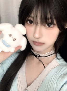 纯欲白色蕾丝绑带项链女choker