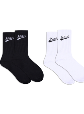 BTSG*美式袜子男长筒袜高帮纯棉吸汗防臭百搭黑白色夏季中筒长袜