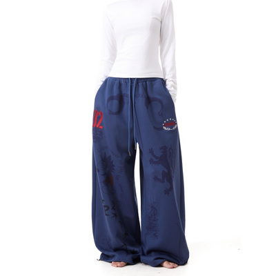 BTSG街头手绘涂鸦印花抽绳休闲裤