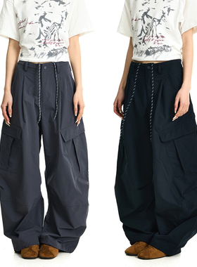 BTSG 轻量化户外机能多口袋速干伞兵裤立体剪裁阔腿弯刀休闲裤子