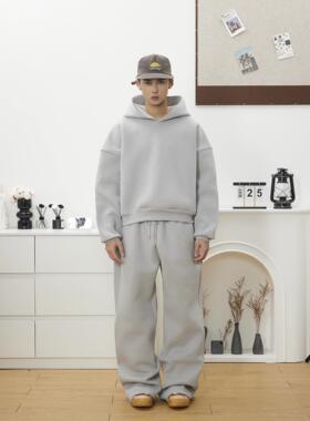 BTSG（套装系列）美式复古重磅500G空气层蓬松廓形连帽卫衣卫裤潮