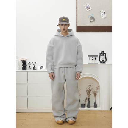 BTSG（套装系列）美式复古重磅500G空气层蓬松廓形连帽卫衣卫裤潮