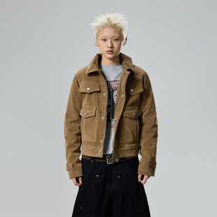 夹克Cleanfit廓形加厚保暖外套 型工装 BTSG美式 复古boxy立挺短宽版