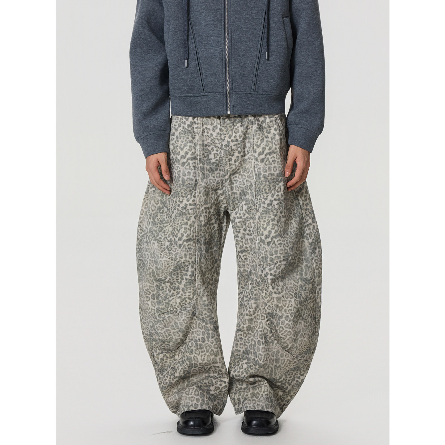 BTSG/美式复古解构褶皱豹纹弯刀裤baggy街头男女宽松阔腿牛仔裤潮,男装,牛仔裤,淘宝优惠券,粉丝福利购,淘宝优惠卷