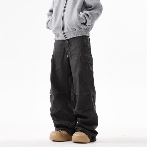 BTSG多口袋vibe宽松水洗休闲裤