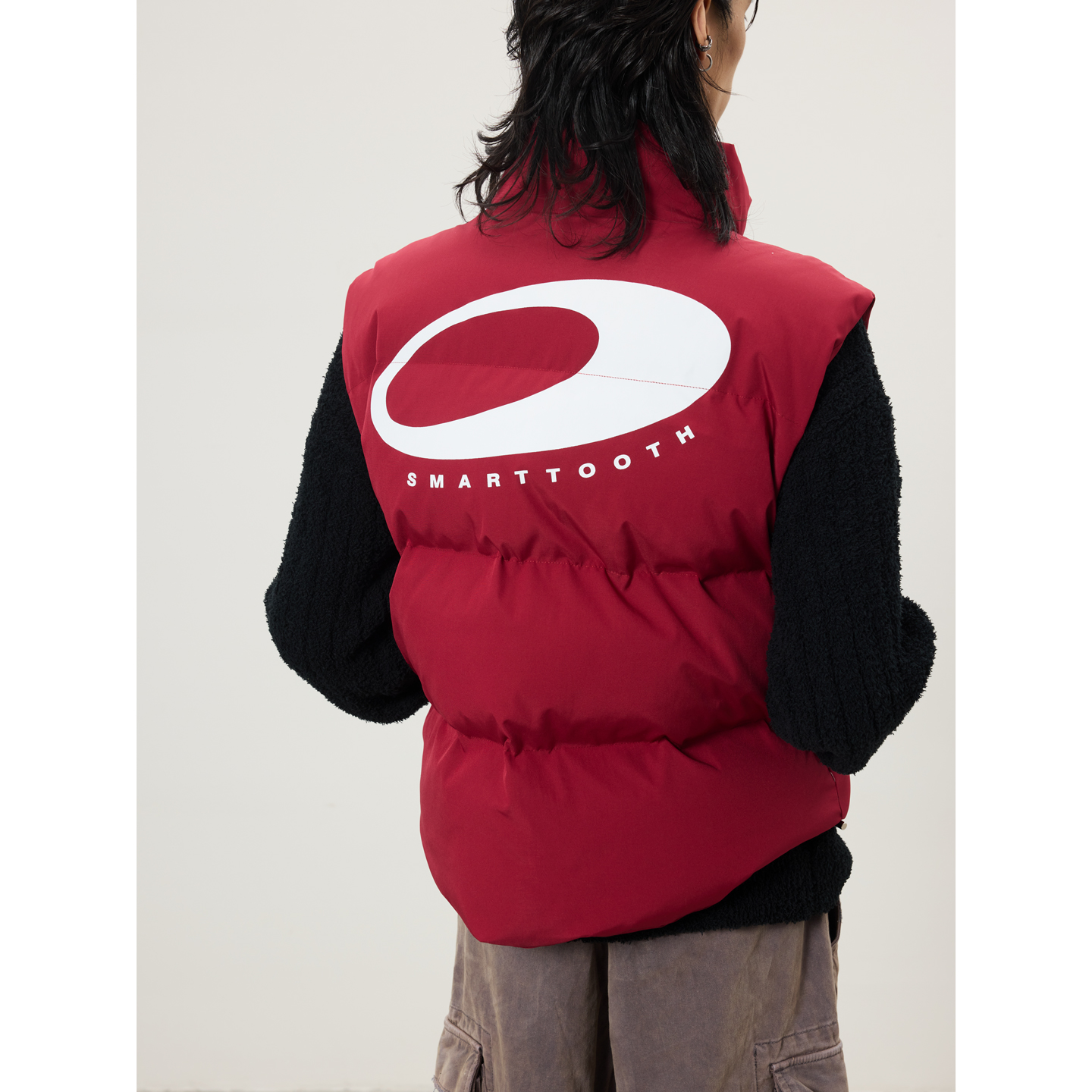 美式复古水洗做旧立领马甲背心