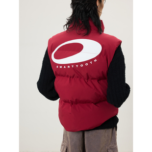 BTSG美式 立领马甲棉服baggy街头叠穿背心棉衣外套 复古氛围感无袖