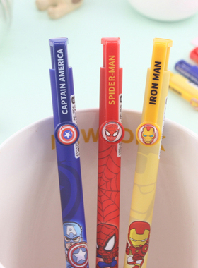 卡通按动圆珠笔可爱公仔学生写字笔按动原子笔蓝色0.5mm文具用品