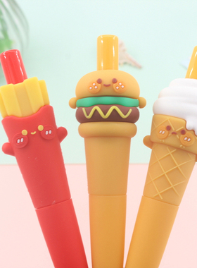 可奇家文具中性笔小胖墩便携可爱创意造型卡通小学生按动黑色水笔