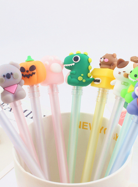 趣味学生创意文具硅胶拼盘中性笔纪念奖品黑色水性笔学生签字笔