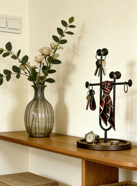 实木装饰摆件入户门玄关收纳架