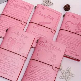 Personalized LEATHER JOURNAL笔记本同事闺蜜妻子女儿生日礼物粉