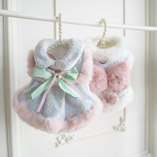 新年狗狗衣服冬季保暖牵引比熊泰迪宠物公主小狗过年喜庆猫咪裙子