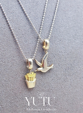 YUTU原创设计S925银薯条海鸥项链时尚轻奢个性气质简约百搭含链