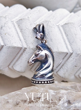 YUTU原创S925银马头吊坠时尚轻奢个性气质简约百搭