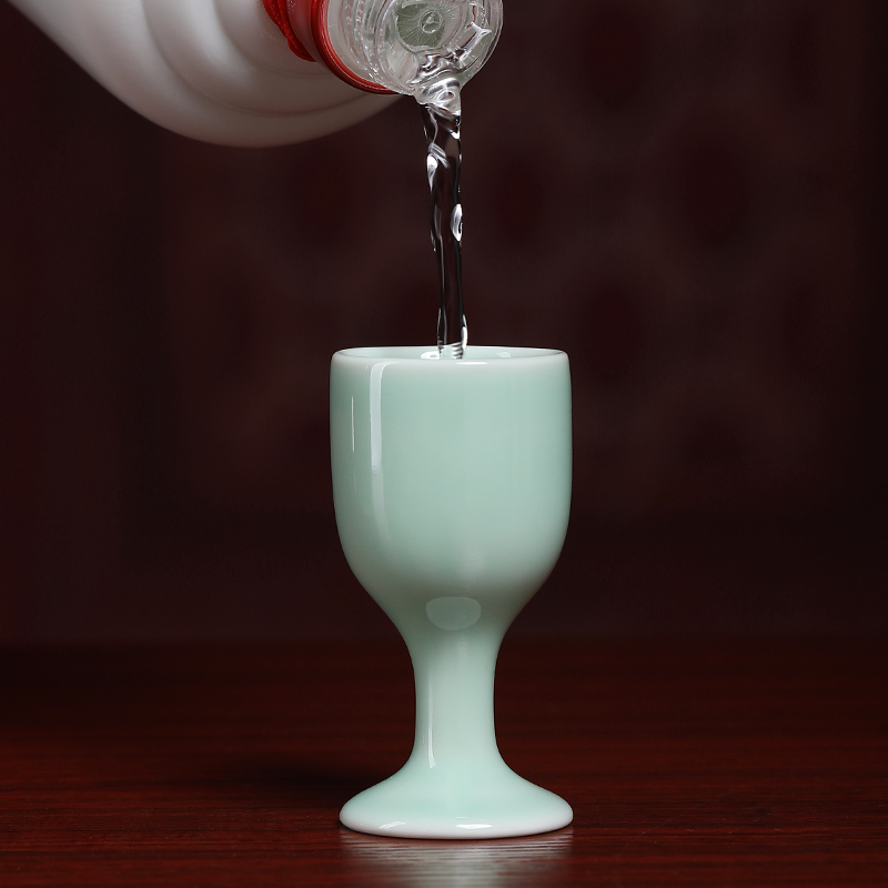 七珍陶瓷高脚财神供酒杯