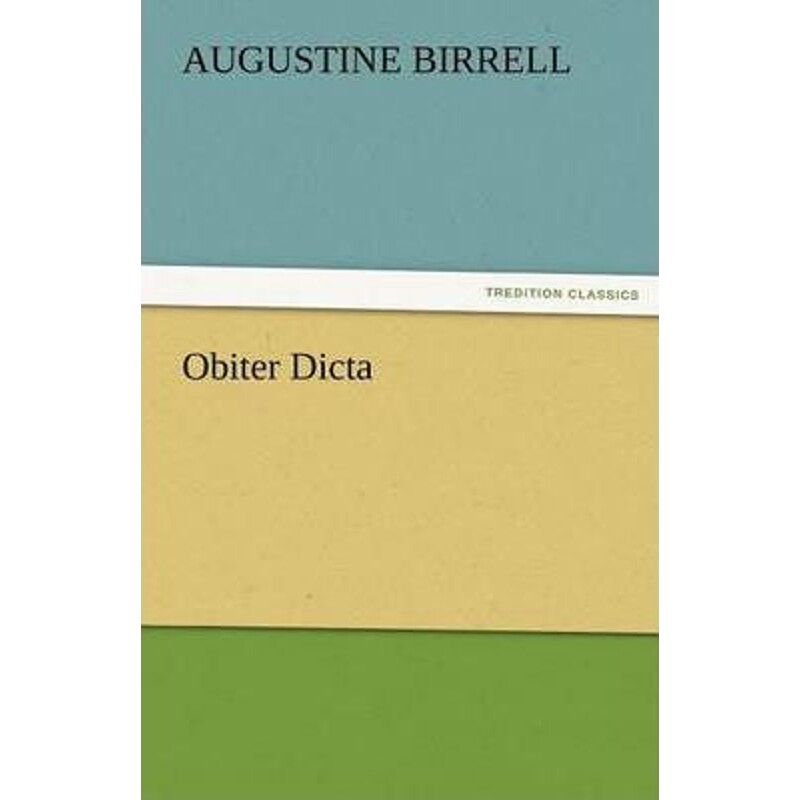 按需印刷不退不换Obiter Dicta[9783842429680]
