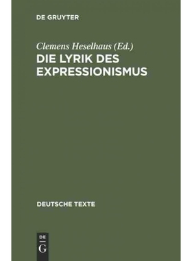 按需印刷DEG Die Lyrik des Expressionismus[9783110986884]