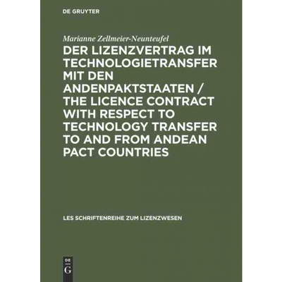 预订不退不换DEG Der Lizenzvertrag im Technologietransfer mit den Andenpaktstaaten   The licence contract with re