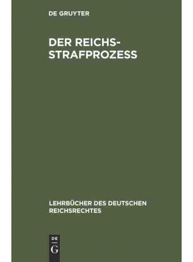 按需印刷DEG Der Reichs Strafproze?[9783111319933]