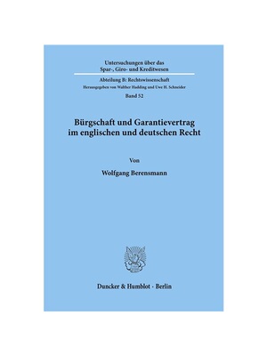 预订【德语】Bürgschaft und Garantievertrag im englischen und deutschen Recht.: