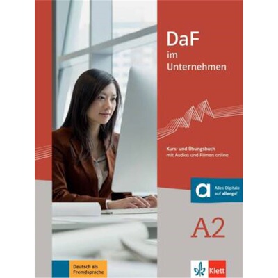 预订不退不换德语 DaF im Unternehmen A2 Kurs- und Übungsbuch mit Audios und Filmen onlin[9783126764452]