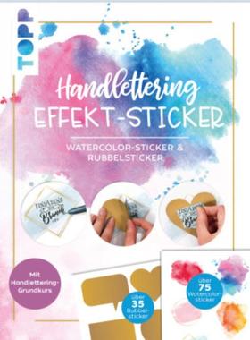 预订【德语】 Handlettering Effekt-Stickerbuch:Watercolor-Sticker & Rubbelsticker. Mit Handletter