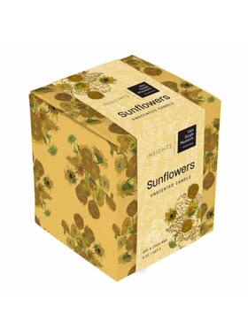 VAN GOGH SUNFLOWERS UNSCENTED GLASS CANDLE