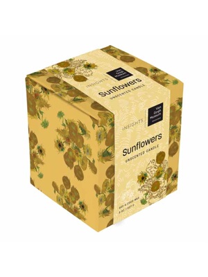 VAN GOGH SUNFLOWERS UNSCENTED GLASS CANDLE